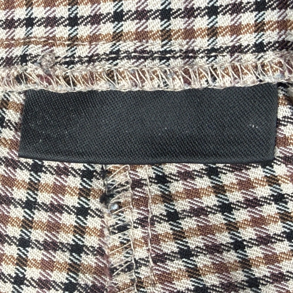 Perry Ellis Womens Slim Ankle Pants Size 10 Brown Houndstooth Stretch Dress Work - Picture 8 of 8